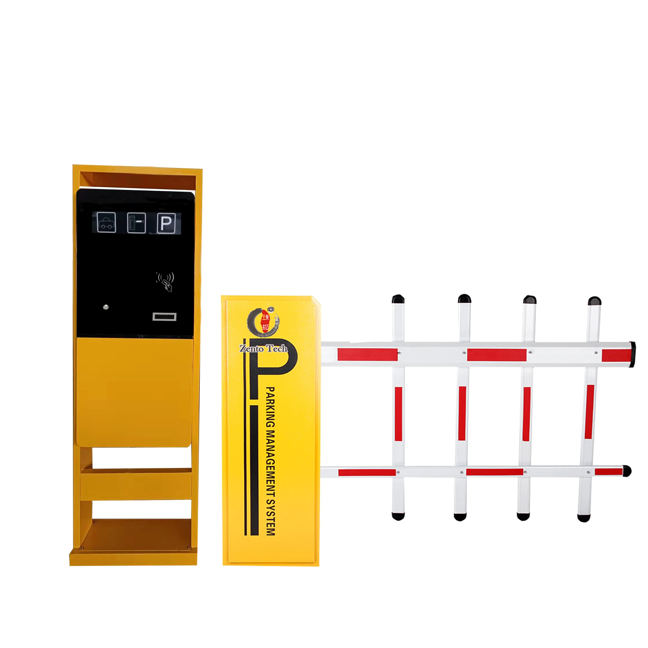 Entry / Exit Parking Lot Barrier Gate System For Car Parking Management Barcode Tickets And RFID Card Triple Parking System