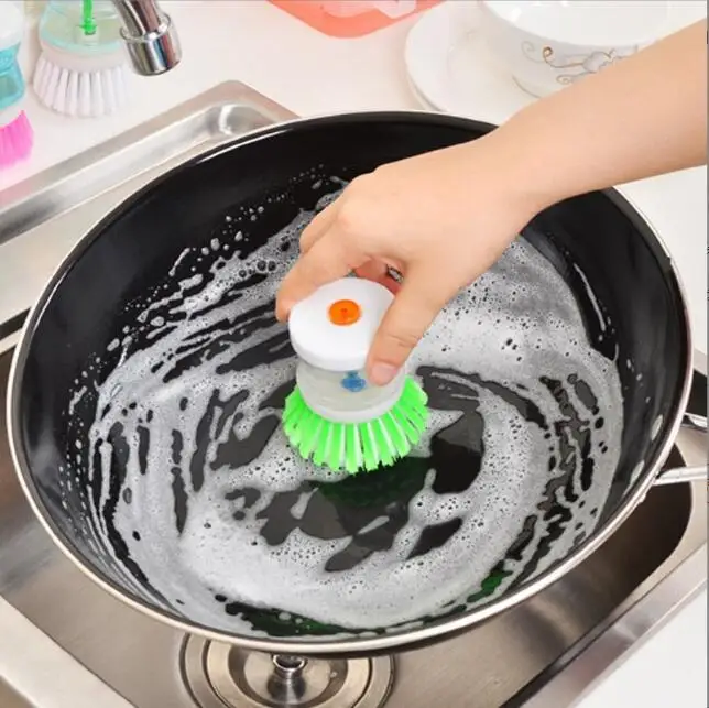 2 pcs Set Scrub Brush and Scourer,fill detergent available