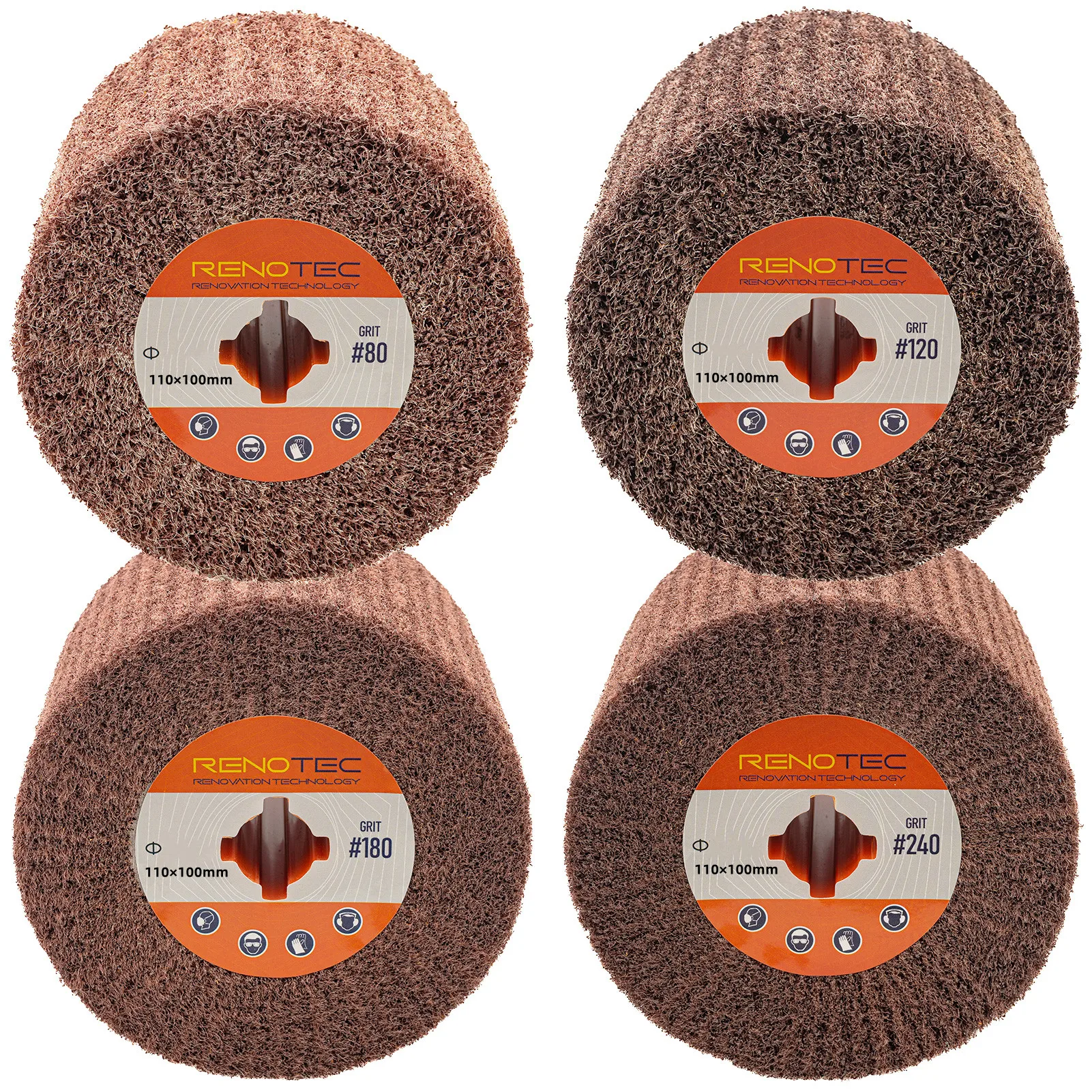 110 x 100 x19 mm Wire Drawing Burnishing Polishing Wheel Non-Woven Abrasive Flap Wheels For The Surface Treatment