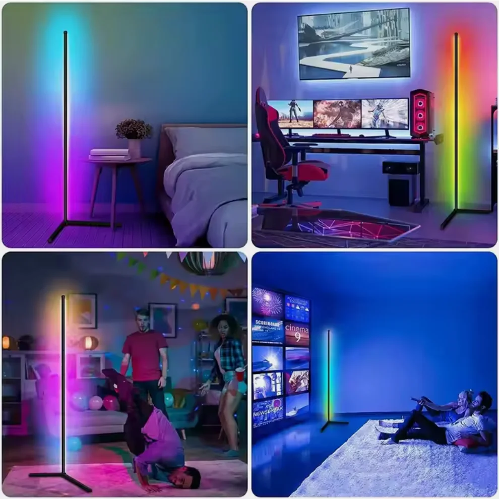 RGB Интеллектуальный современный минималистский светодиодный напольный светильник Умный домашний угловой для гостиной Вертикальная атмосфера освещения