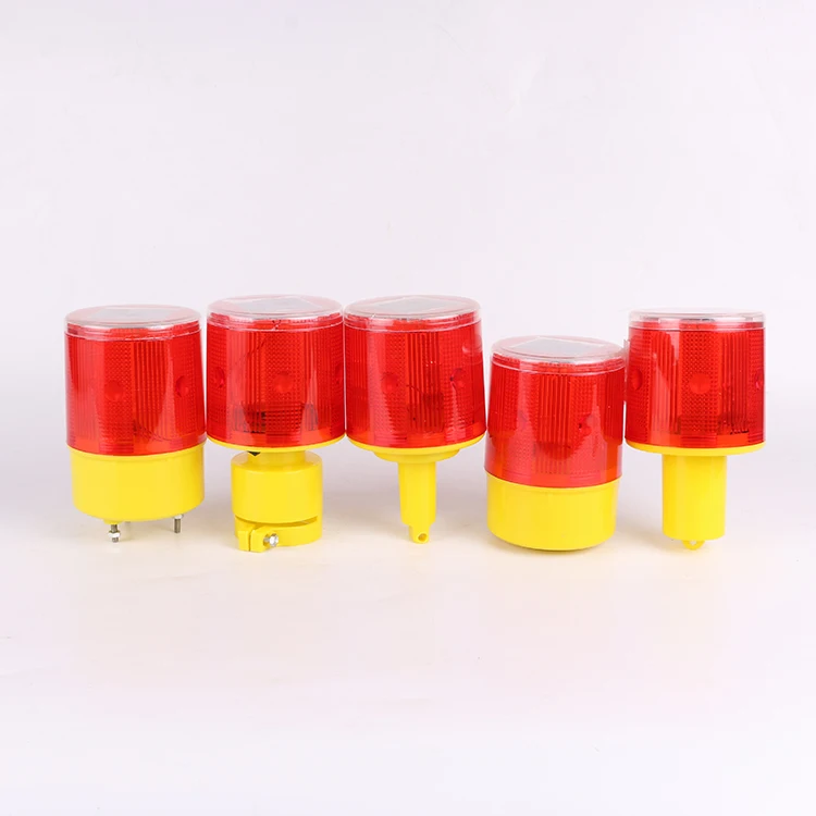 Red Construction Solar Powered Traffic Cone Emergency Warning Light Led Safety Signal Beacon