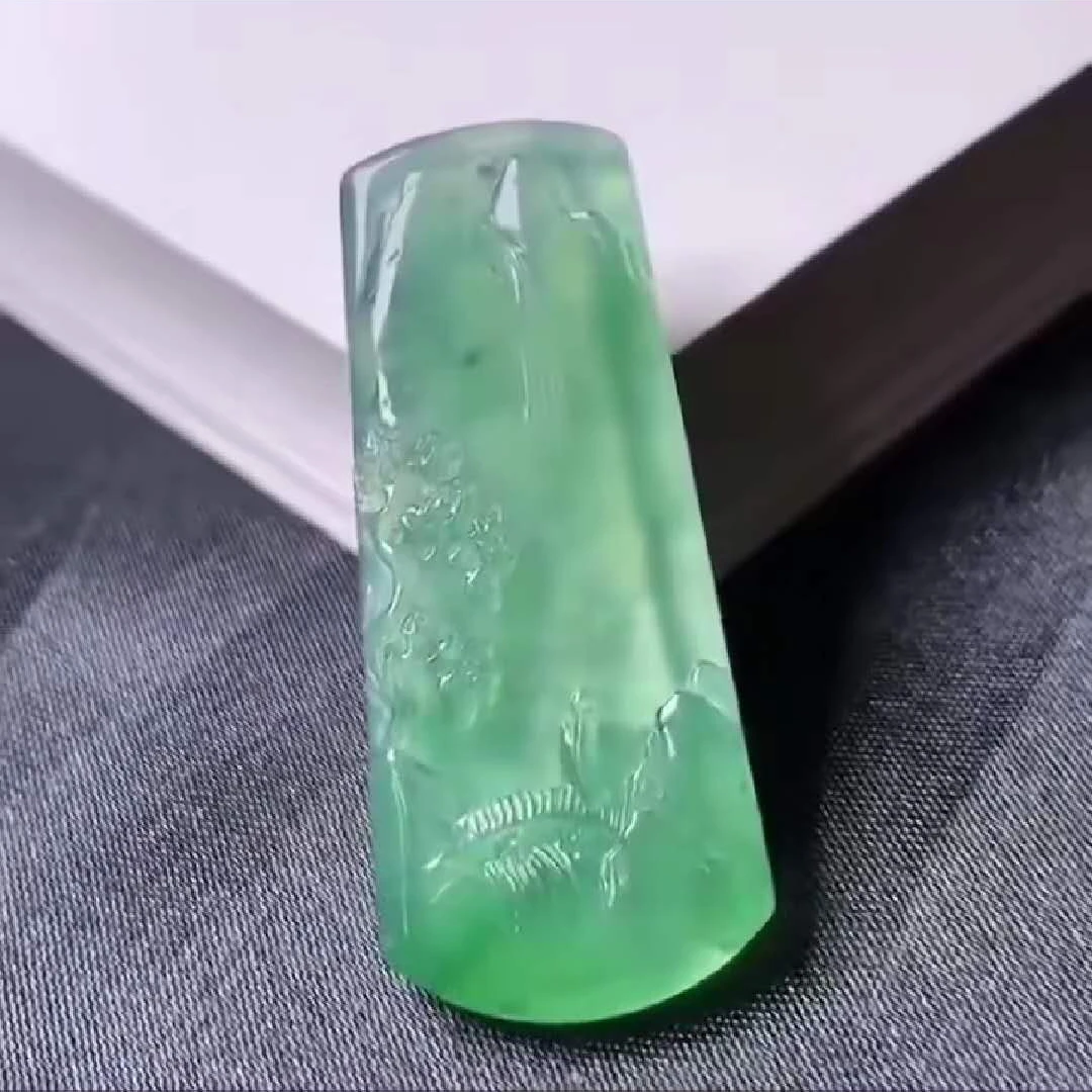 Feicui jadeite shanshui water-mountain jades 38.8*16*4mm