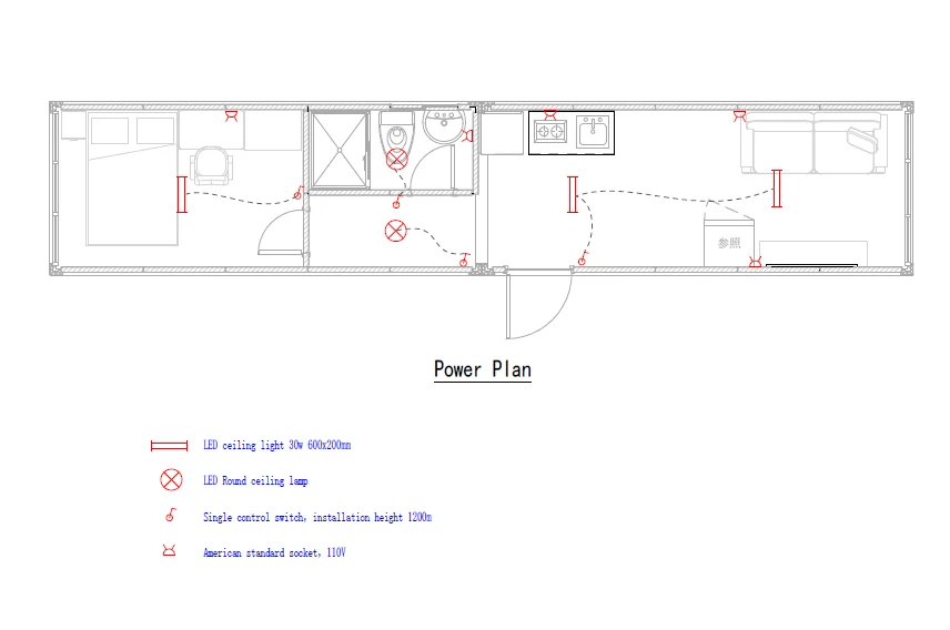 40ft luxury flat pack container house with wood cladding, including electrical and plumbing