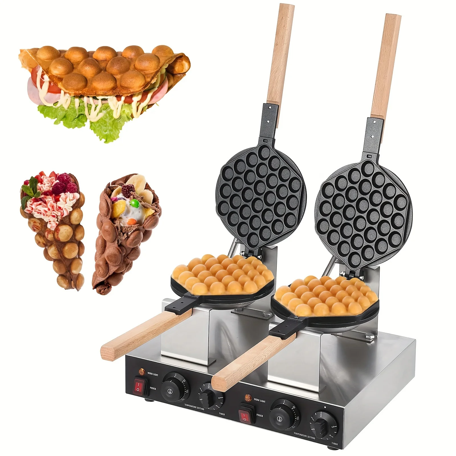 Commercial Use Electric Non Stick Egg Waffler Maker Bubble Waffle Maker electric Bubble Waffle Baker for Home