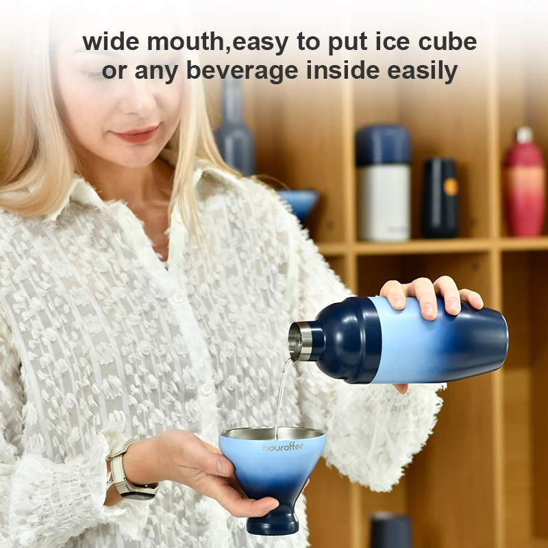 Хит продаж 2022 шейкер для мартини из нержавеющей стали с двойными стенками бокал соломинкой бокалы коктейли