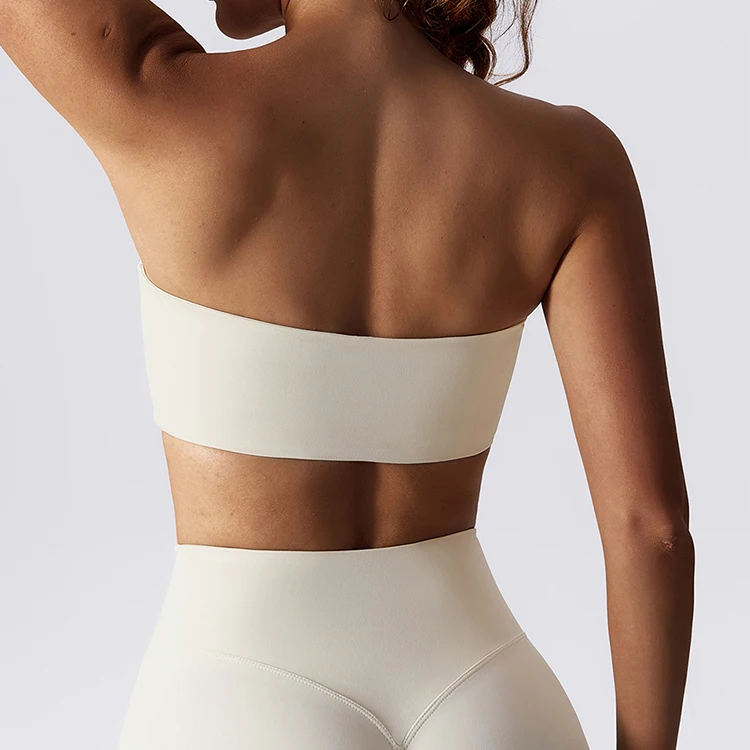 Private Label Fitness Wear Beautiful Push Up Padded Strapless Buttery Soft Sports Bra for Women Contour bra