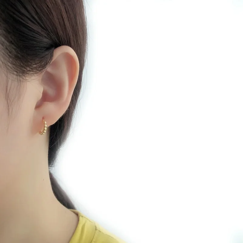 2022 Fashion Earrings Trendy 925 Sterling Silver Ball Bead Hoop Earrings Set for Women With 18K Gold Plated Jewelry Wholesale