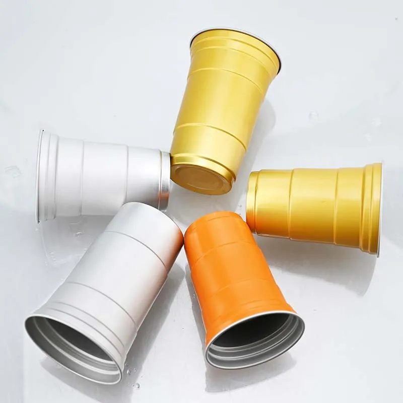 Customized aluminum beer cup that changes color when cold Creative niche design pattern can be customized with logo