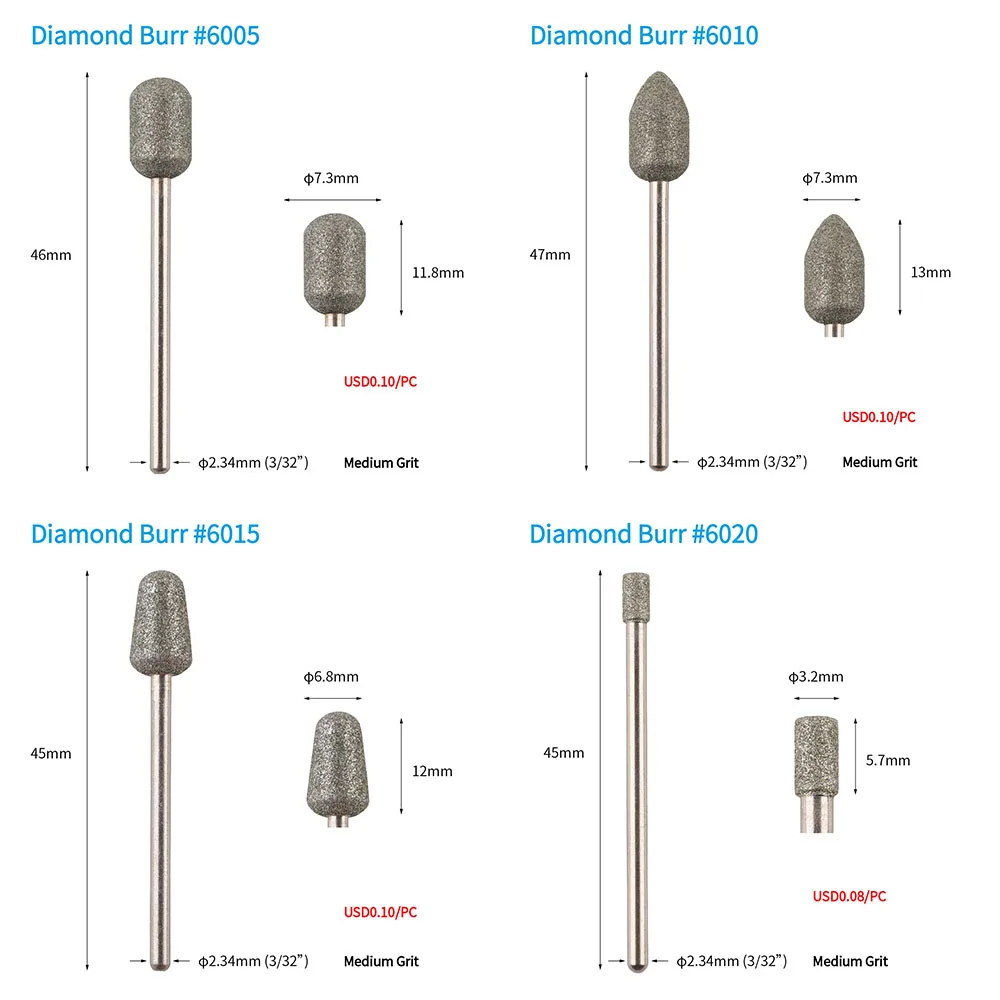 Professional Manicure Diamond Carbide Burr Cuticle Clean Carbide Nail Drill Bit