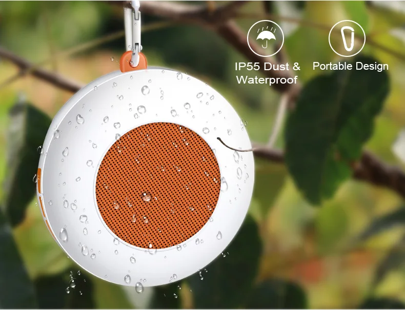 Portable mini wireless speaker with rgb lights IP55 waterproof outdoor