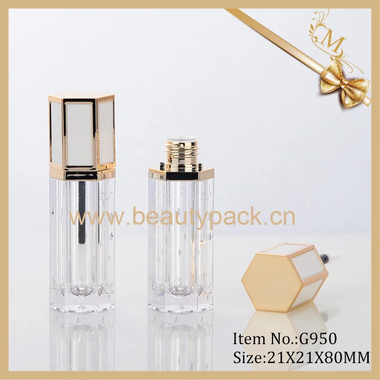 
New Arrival High Quality Empty Hexagon Shape Custom Logo Mini Lip Gloss tube 