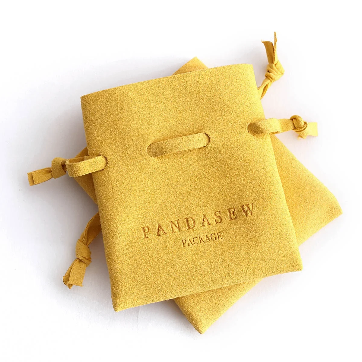 PandaSew Custom Logo Small Microfiber Jewelry Pouch Rings earrings Packaging Bag