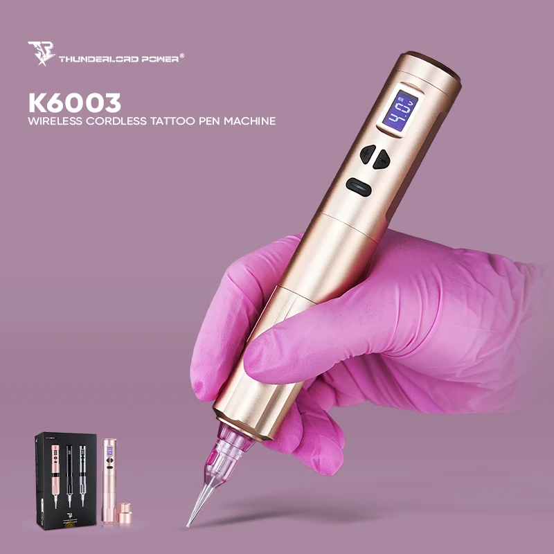Oem Thunderlord power K6003 made by Biomaser 2 battery head permanent makeup body art wireless rotary tattoo gun
