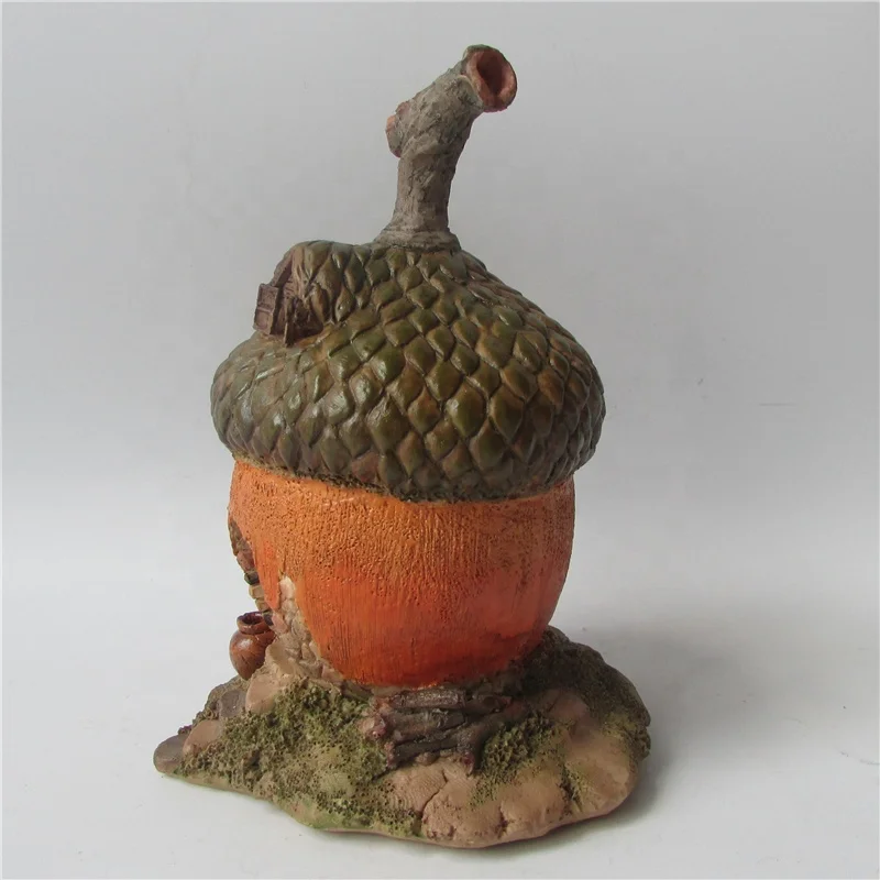 Z09798A Garden Decor Arts And Crafts Fairy House Statue Nice Resin Pineal Fruit Shape House Figurine