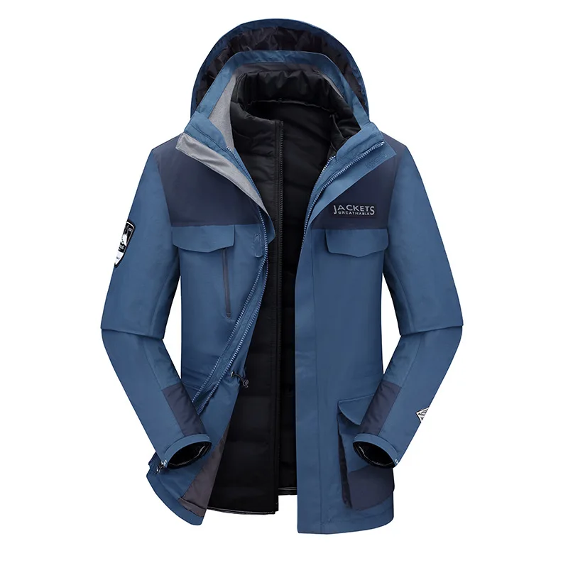 Autumn and winter down liner punching jacket outdoor three-in-one two-piece set of mountaineering cold clothing