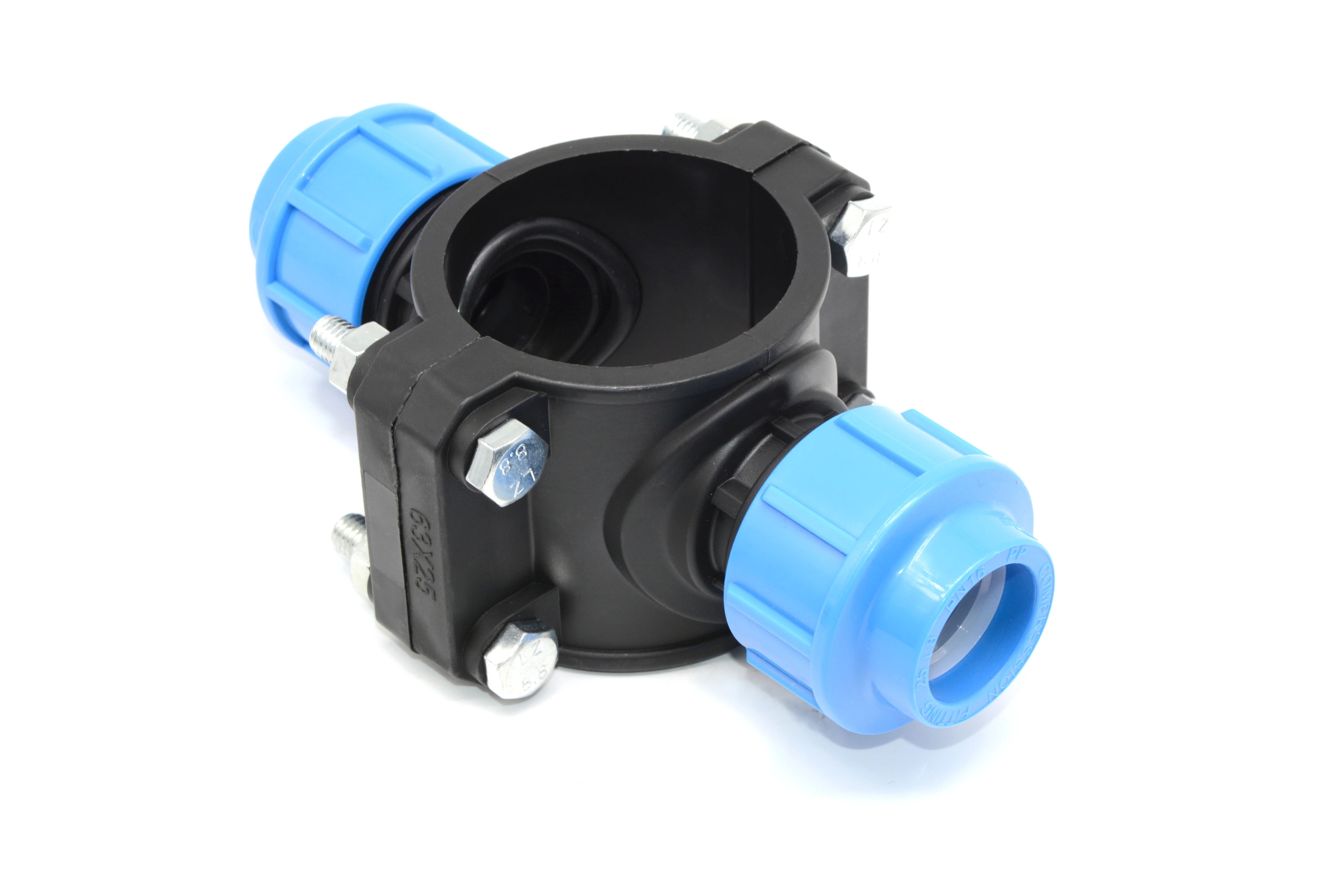 Drip Irrigation Fitting PE Pipe PP Clamp Compression Fittings Male Clamp Saddle