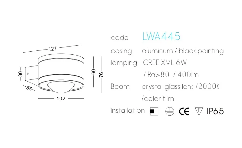 waterproof IP65 durable LED outdoor wall lamp up and down