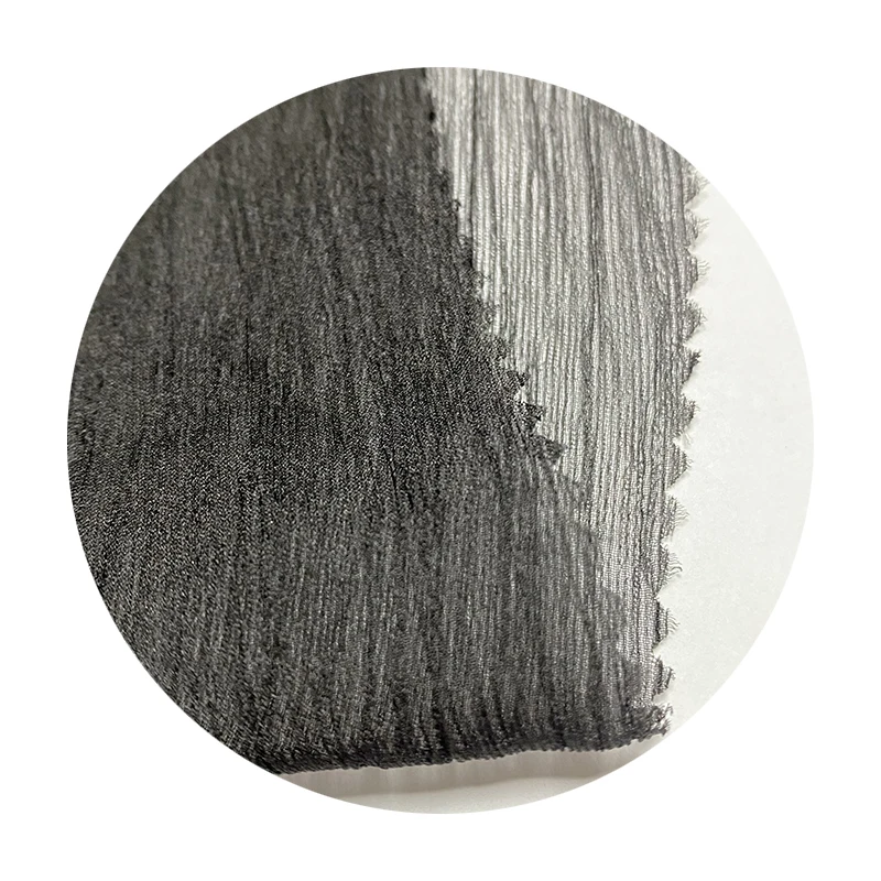 100 % Recycled Polyester Material Black Veil Voile Fabric Crepe Thin Polyester Yarn Chiffon Fabric