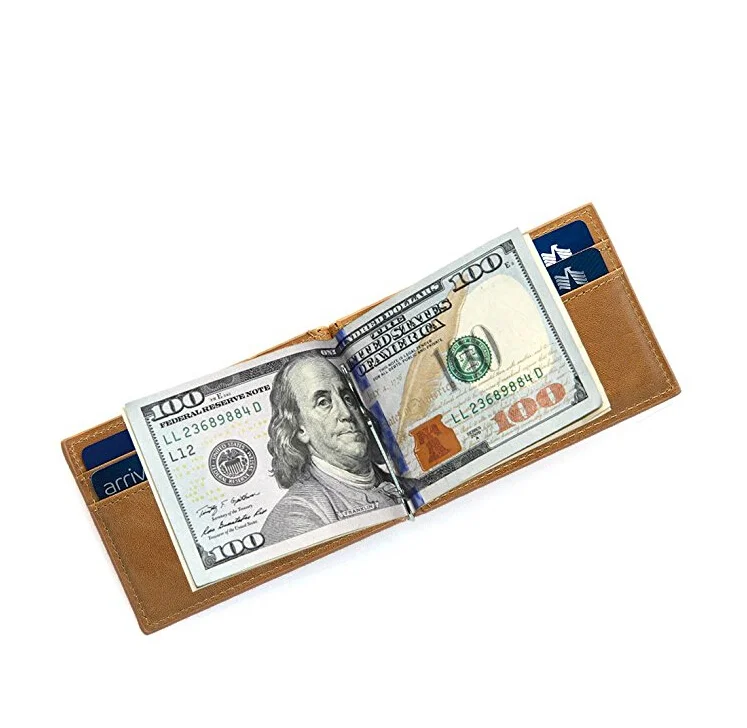 New design custom logo made mens rfid leather wallet