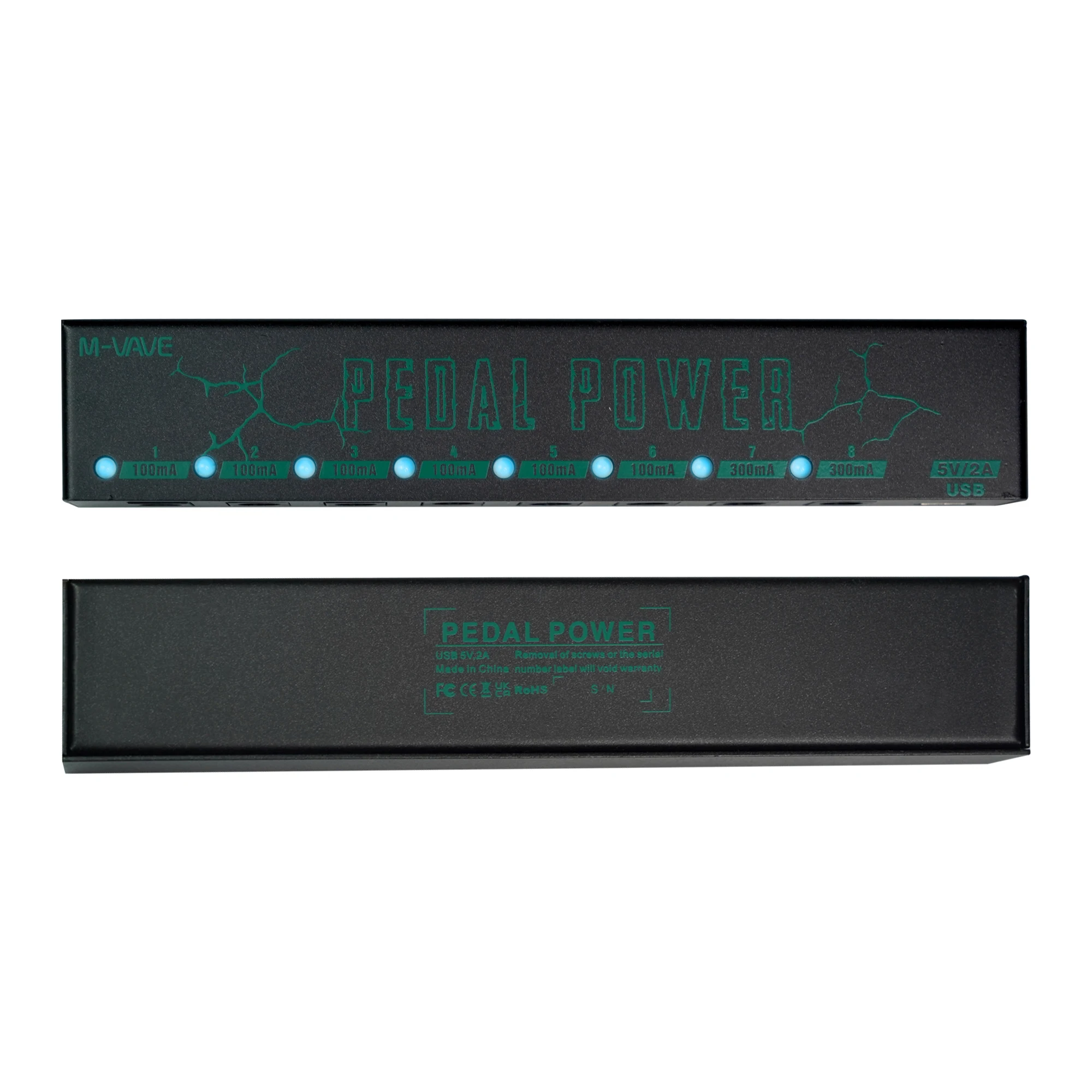 Guitar Effect Pedal Power Supply 8 Isolated DC Output For 9V Pedalboard With Short Circuit Protection LED Indicator