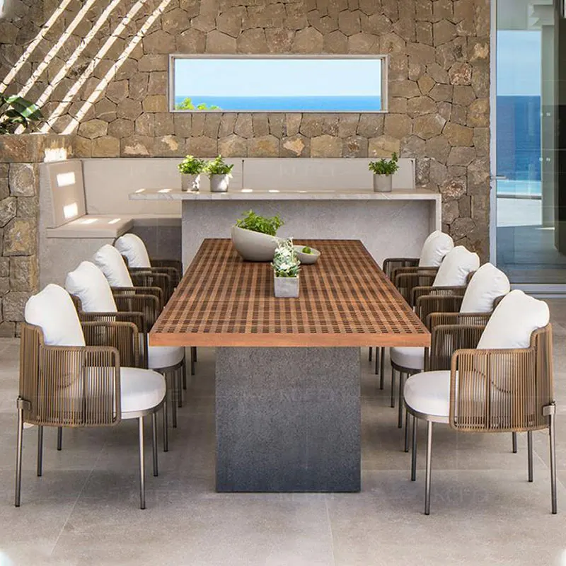modern luxury furniture outdoor table and chair teak outdoor dining set