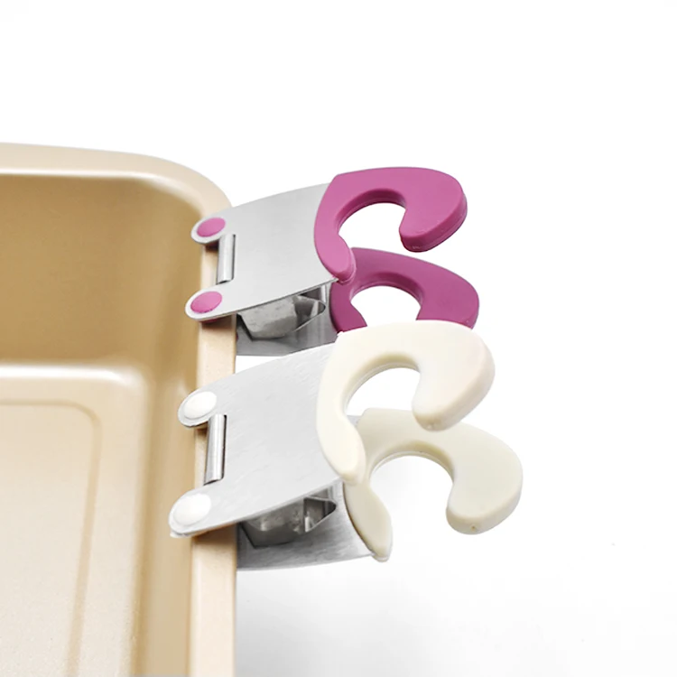 Food grade reusable anti-scald stainless steel pot edge clip silicone bracket spoon rack kitchen tools