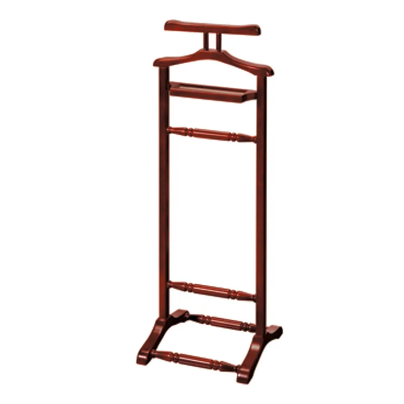 Custom black or red antique wooden coat rack luxury  clothes hanging valet stands for hotels