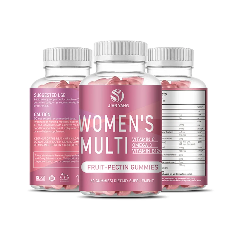 Private Label Health Food Supplement multivitamin gummy Vegan 60 Gummies Woman Multi Vitamin Gummy