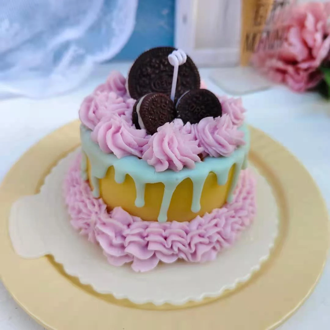 new arrival creative cream oreo cookie cake diy scented soy wax candles scent oil fragrance food candle