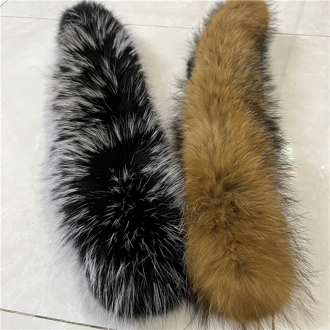 В Финляндском стиле меховая полоска енота коричневый енот