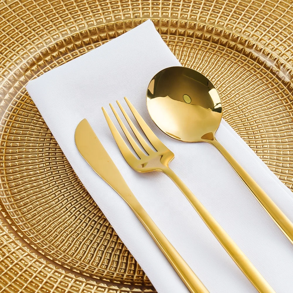 Gold Knife and Fork Set Luxury Cutlery Stainless Steel Set of Dining Utensils Household Wedding Table