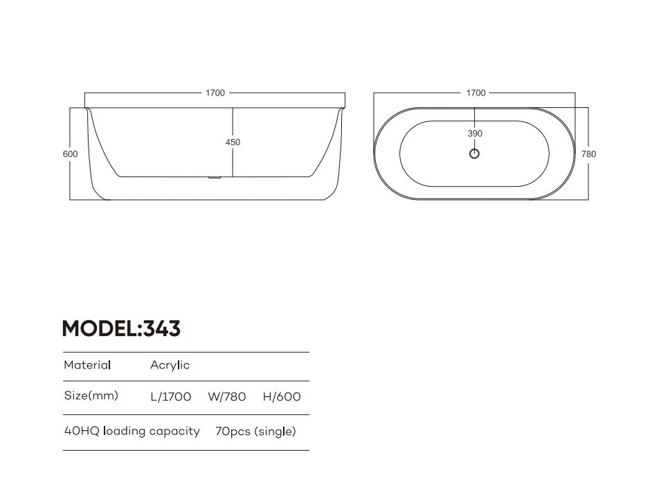 New Black Fluted CUPC Bathroom Acrylic Freestanding Bathtub Stand alone bath Tub Free standing bathtub