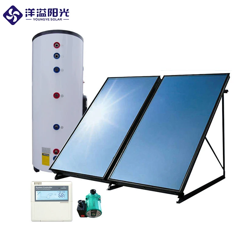 All-glass vacuum flat panel solar water heater can combined with existing energy