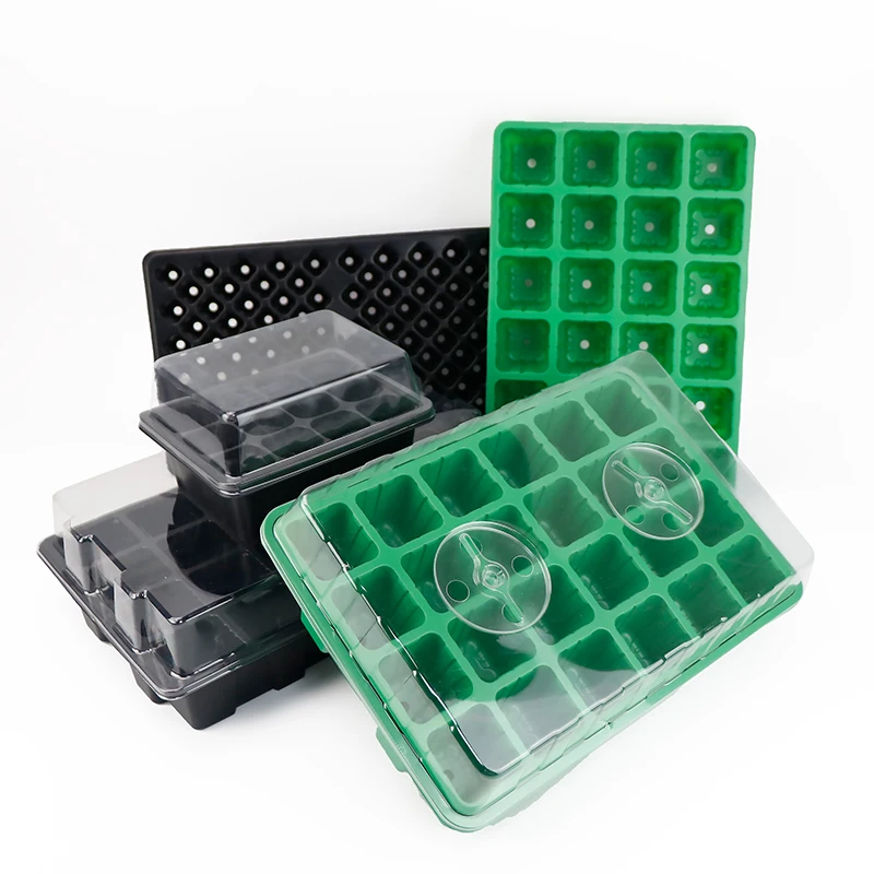 24 Cells High Efficiency Greenhouse Ps Plant Grow Indoor Nursery Propagation Germination Seed Tray with lid