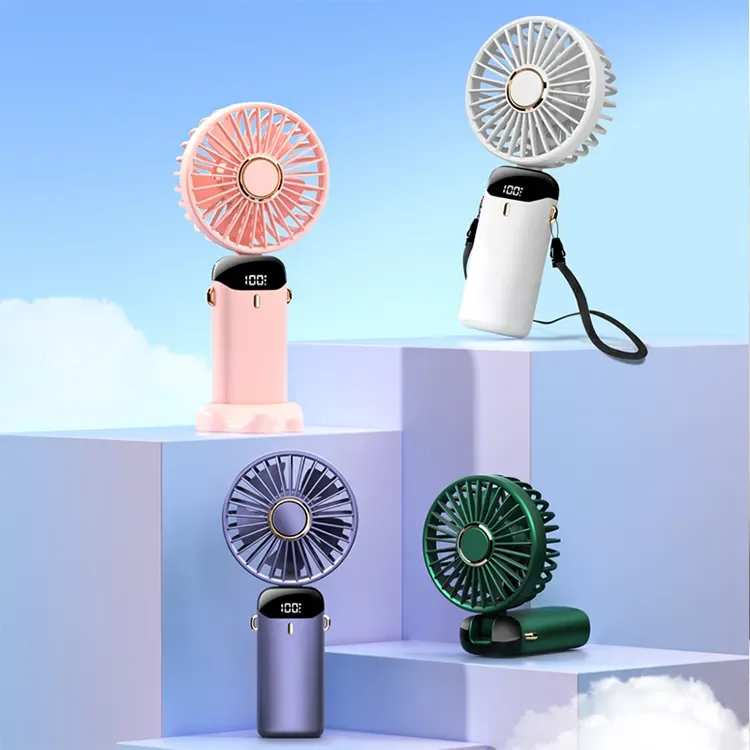 YZ  Multi Function Hand Held battery Folding Fan Mini Portable USB Air Cooler charging outdoor Hand Table Fan