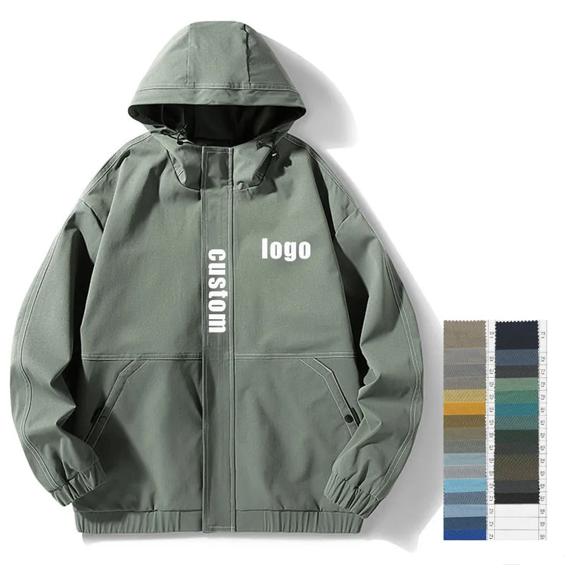 Куртка мужская с капюшоном, модное пальто для отдыха, однотонная куртка, на весну и осень, под заказ