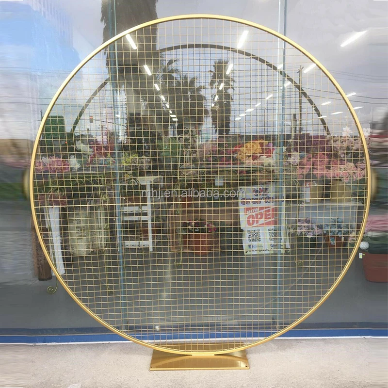 Свадебные Вечерние Декорации с золотыми круглыми сетчатыми арками