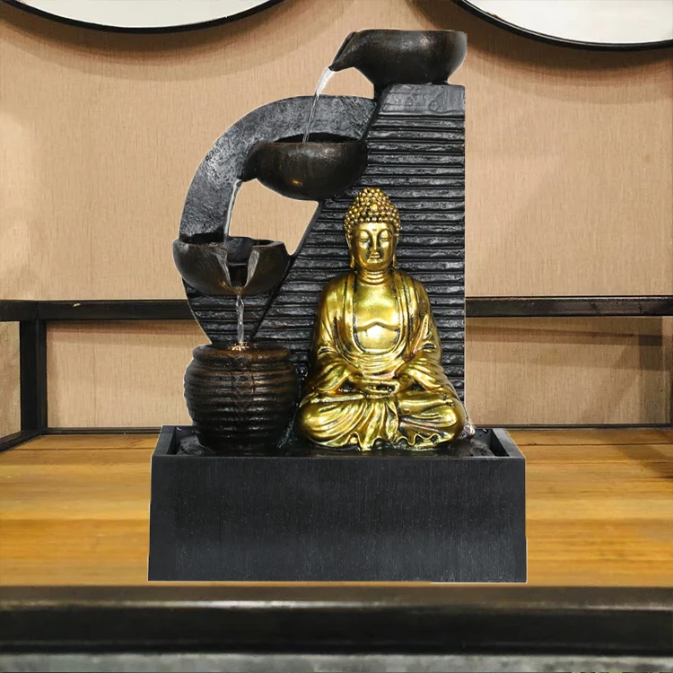 Ganesh Water Fountain Led Colorful Mini Indoor Molds Plastic Buddha Water Fountain Resin JN300 Indian Outdoor Ornaments WCA,BSCI