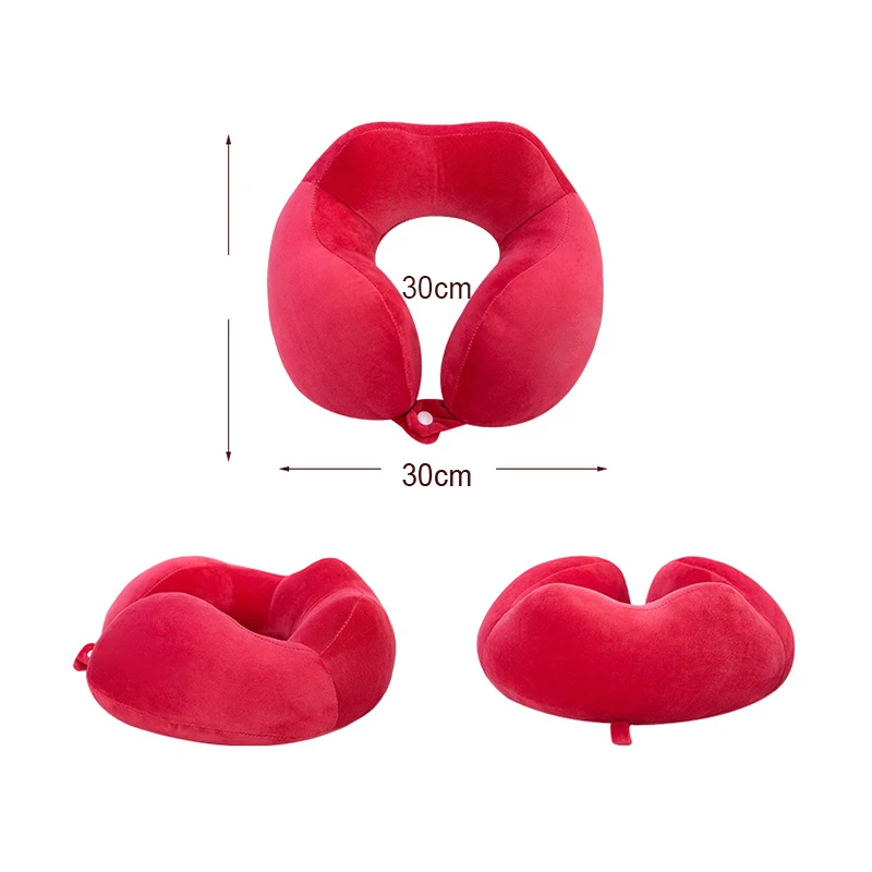Customizable Logo Soft Foam Travel Pillow U-shaped Plush Camping Car Neck Pillow Made Of Cotton Polyester Air-filled Office Use