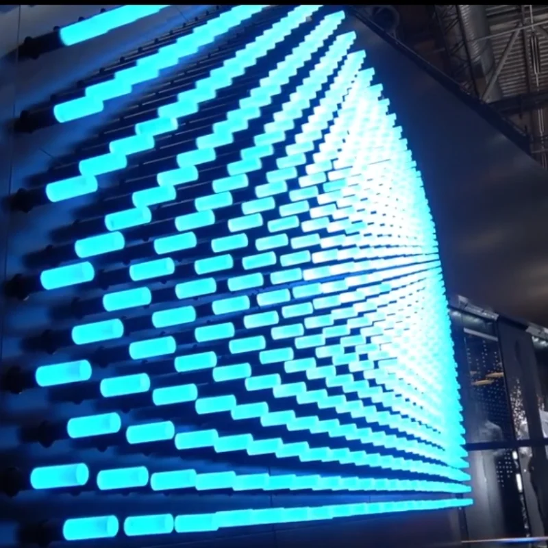 Kinetic Interactive Wall Dynamic Acrylic Lighting Rod Creative Art Wall Decoration for Club Shopping Mall Car Show