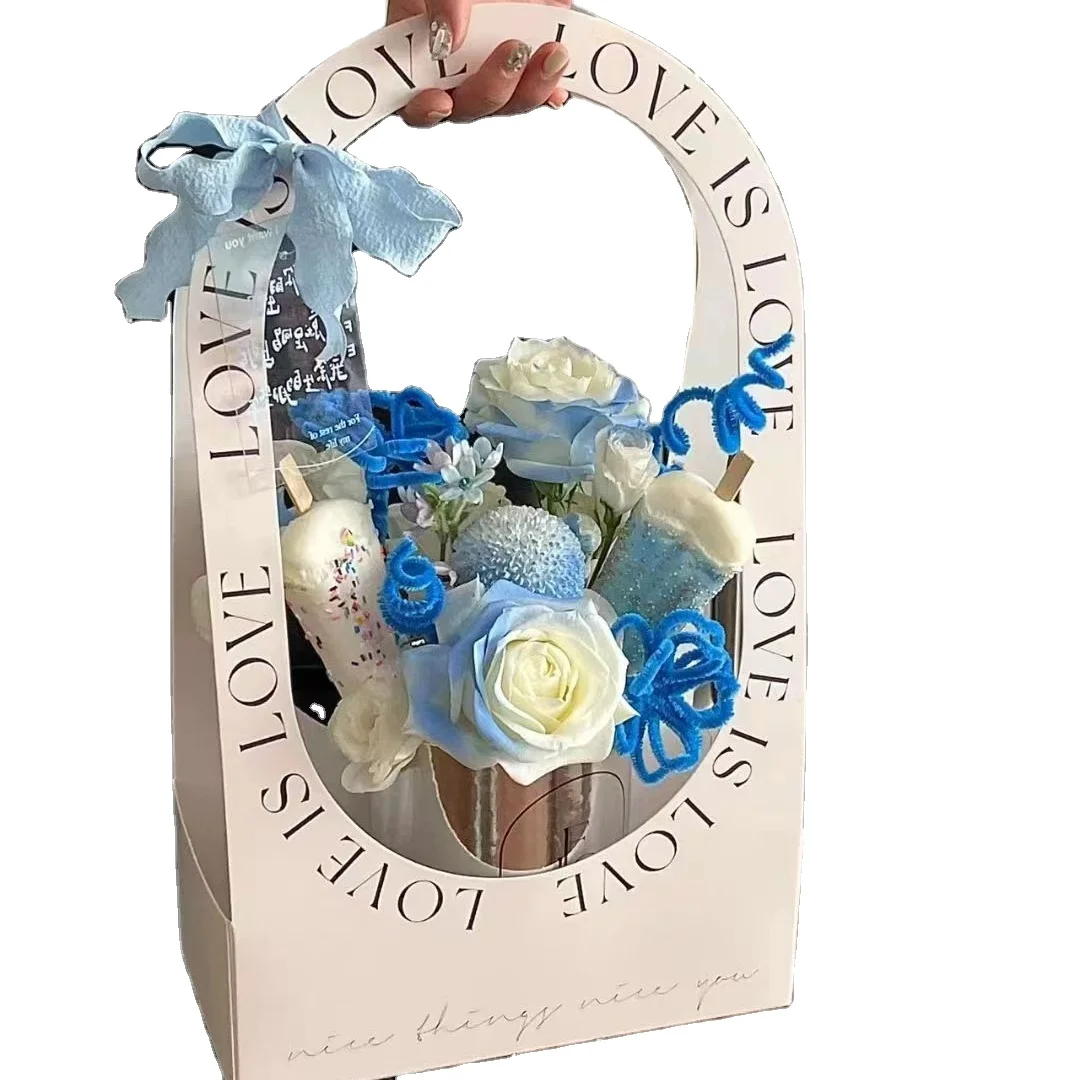 simply style flower handle box foldable florist packaging