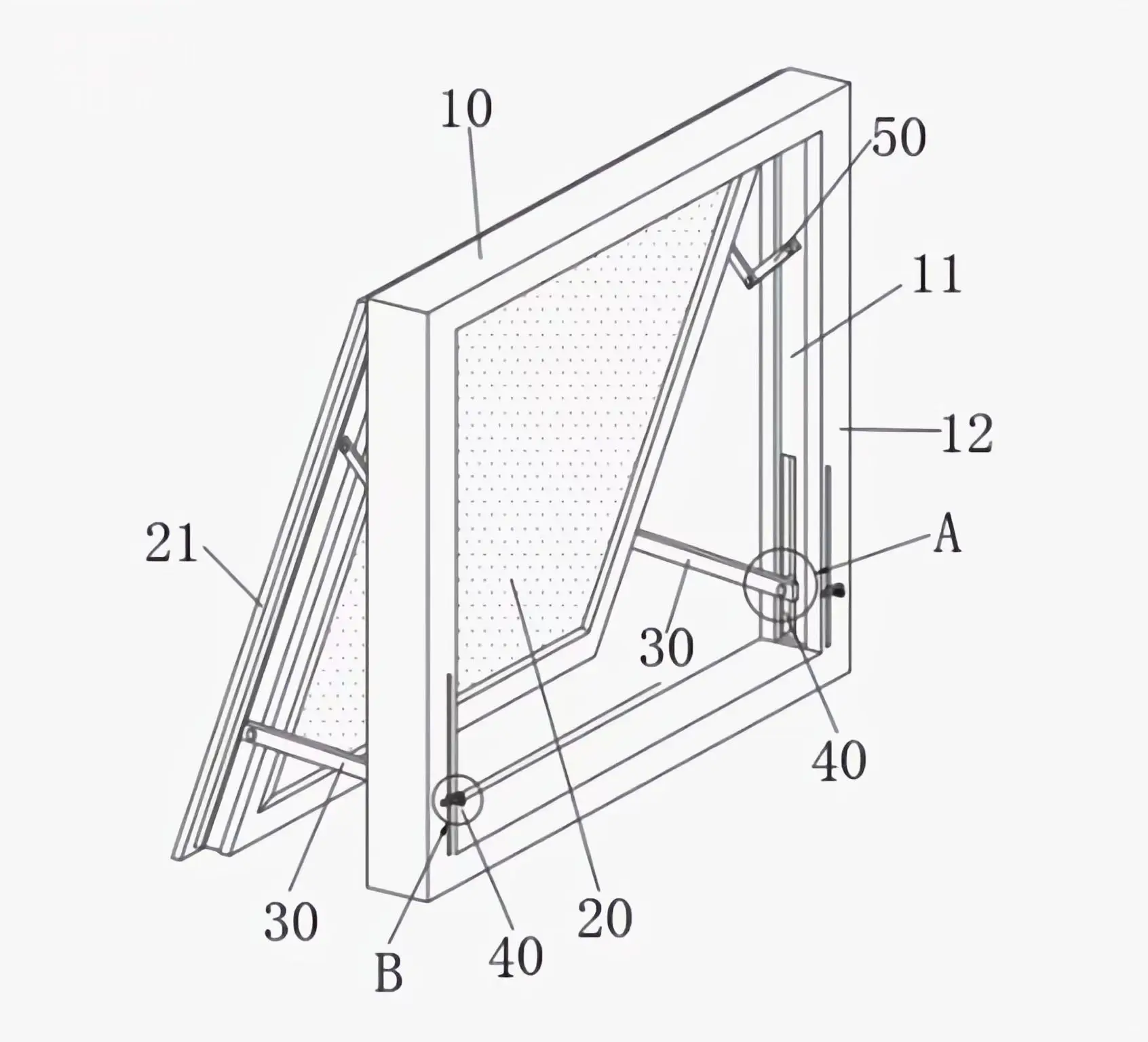 RG top hung window of curtain wall Top Quality Aluminum Frame Heat Insulation curtain wall windows