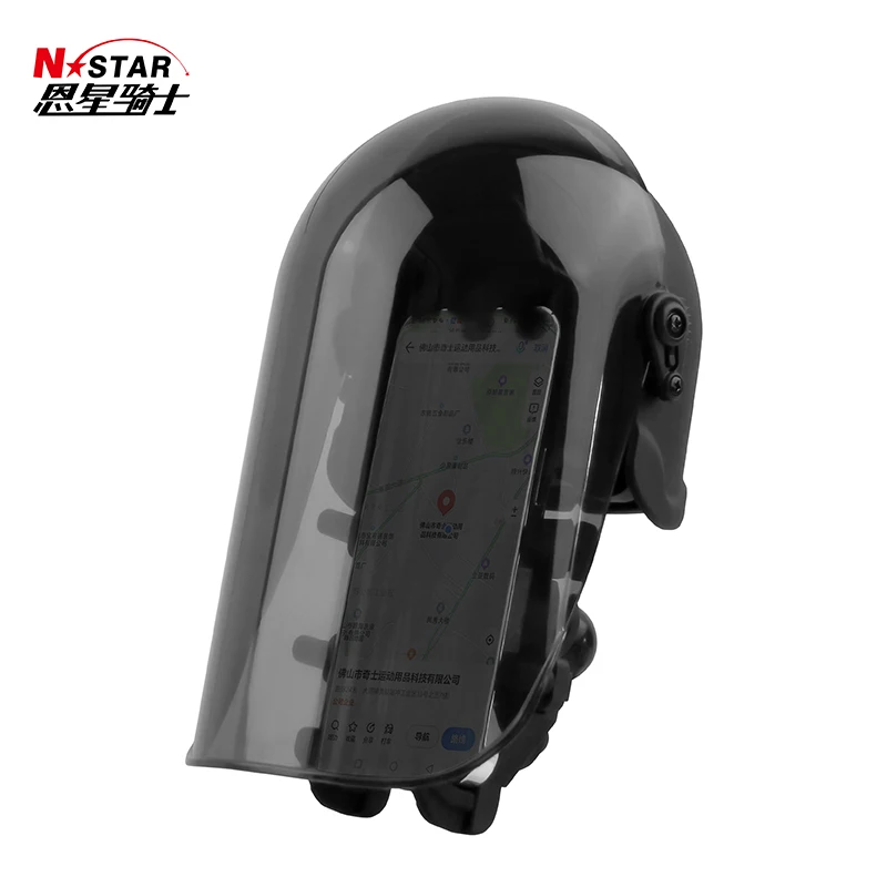 Nstar Motorcycle Rain and Sunshade Helmet Bracket with Shock-Absorbing Mobile Phone Holder Anti-Reflection Extended Coverage