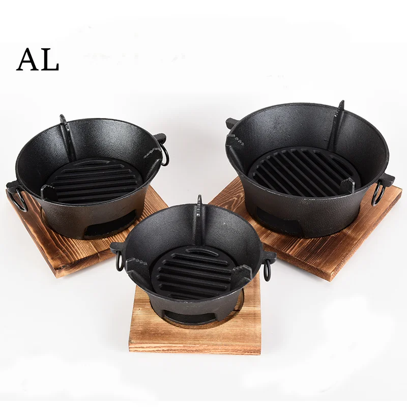 Outdoor camping stove cooking tea heating stove cast iron carbon stove camping charcoal barbecue grill barbecue pot carbon oven