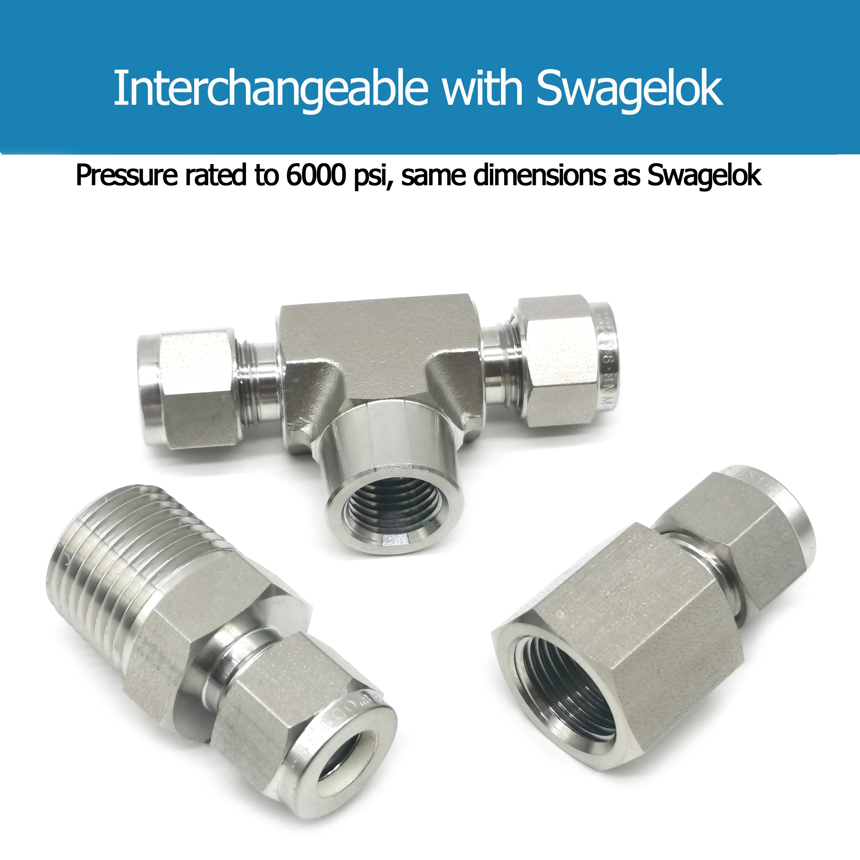 Hydraulic Elbow Compression Fitting Instrumentation Elbow Connector 90 Degree Stainless Steel Tube Elbow