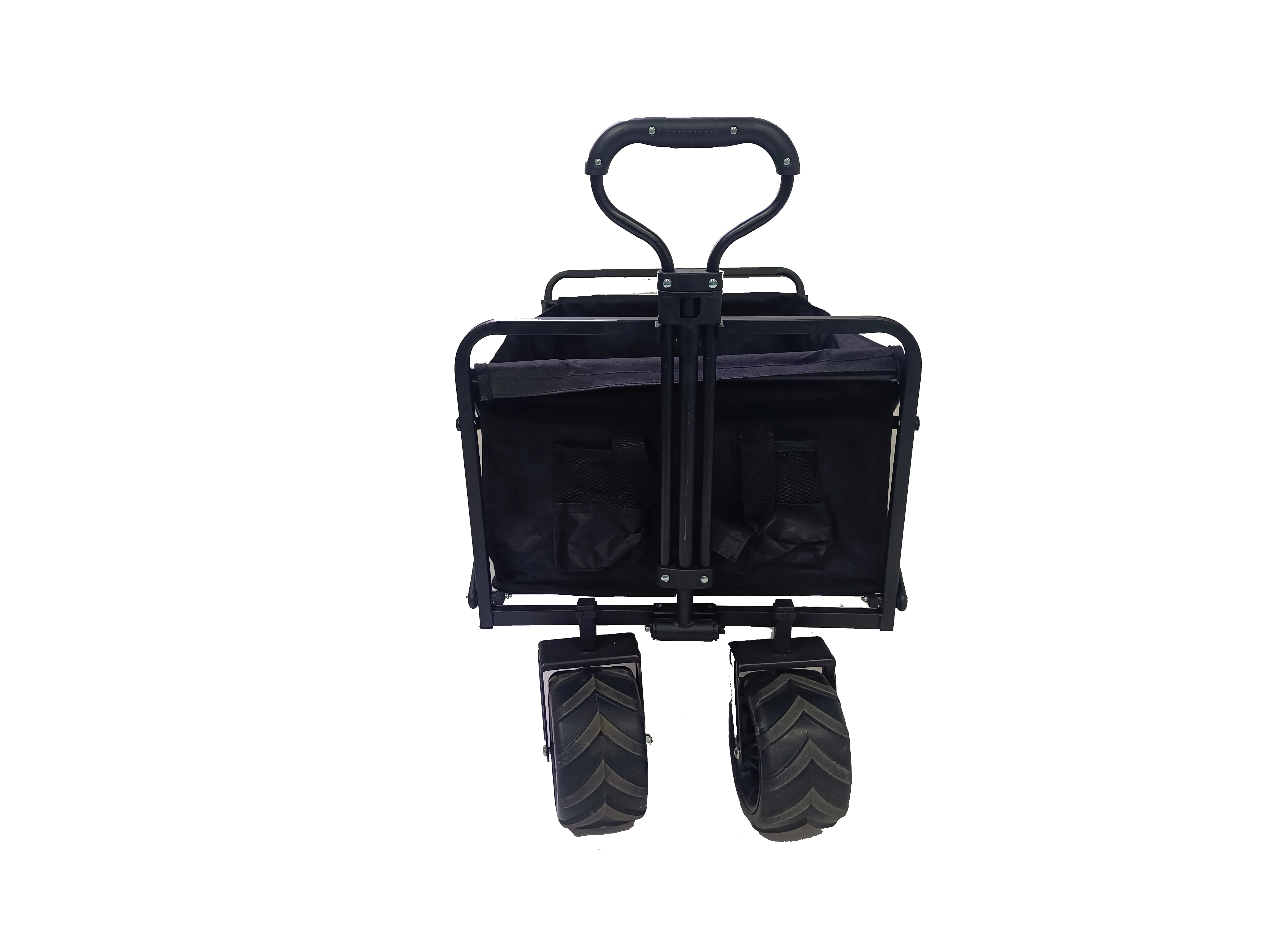 Outdoor Camping Picnic Cart Beach Picnic foldable Camping Wagon Black Adjustable Heavy Duty Collapsible Folding Utility Car Wago