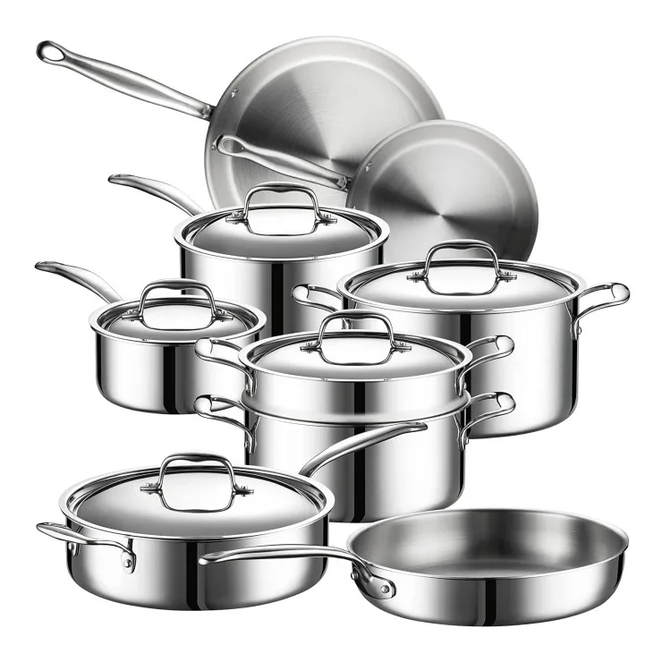 Factory hot sale all clad pre owned cookware set new stainless steel  meet different needs
