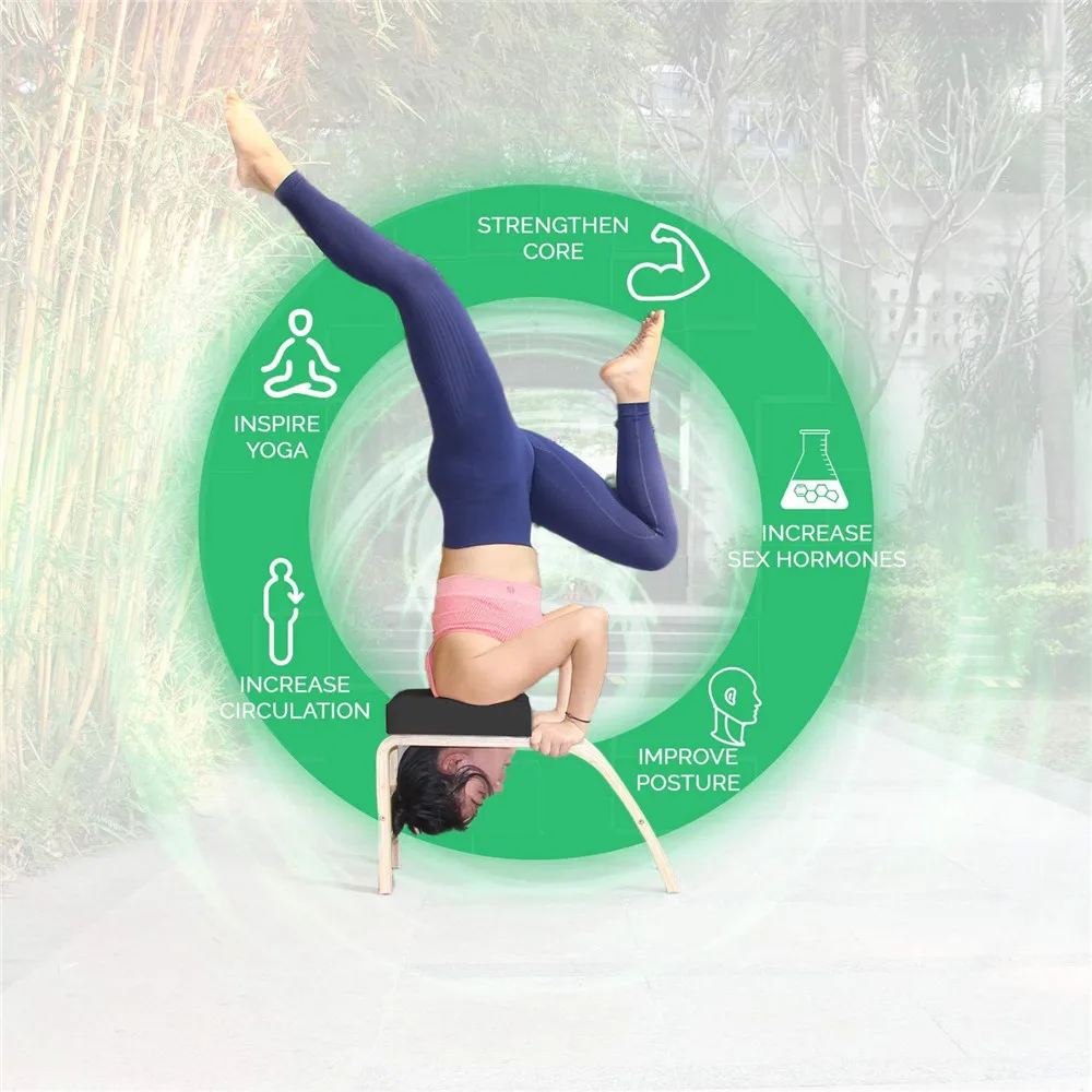 Caoxian Hi Home Yoga Inversion Bench Headstand Prop Upside Down Chair