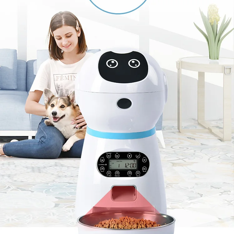 
pet feeding bowl dog automatic feeder pet dog food feeder with storage 