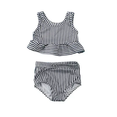 
2021 Two-piece Children Striped Swimwear 2pcs Girls Bathing Suits Swimming 1-5 years Kid swimming suit 
